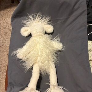 Large Fluffy Lamb Plush Stuffed Animal Long Legs Cream